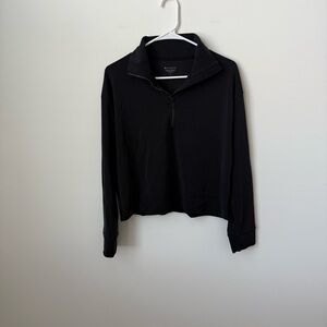 Athleta Seasoft 1/4 Zip Sweatshirt Black Quarter Zip Size Small